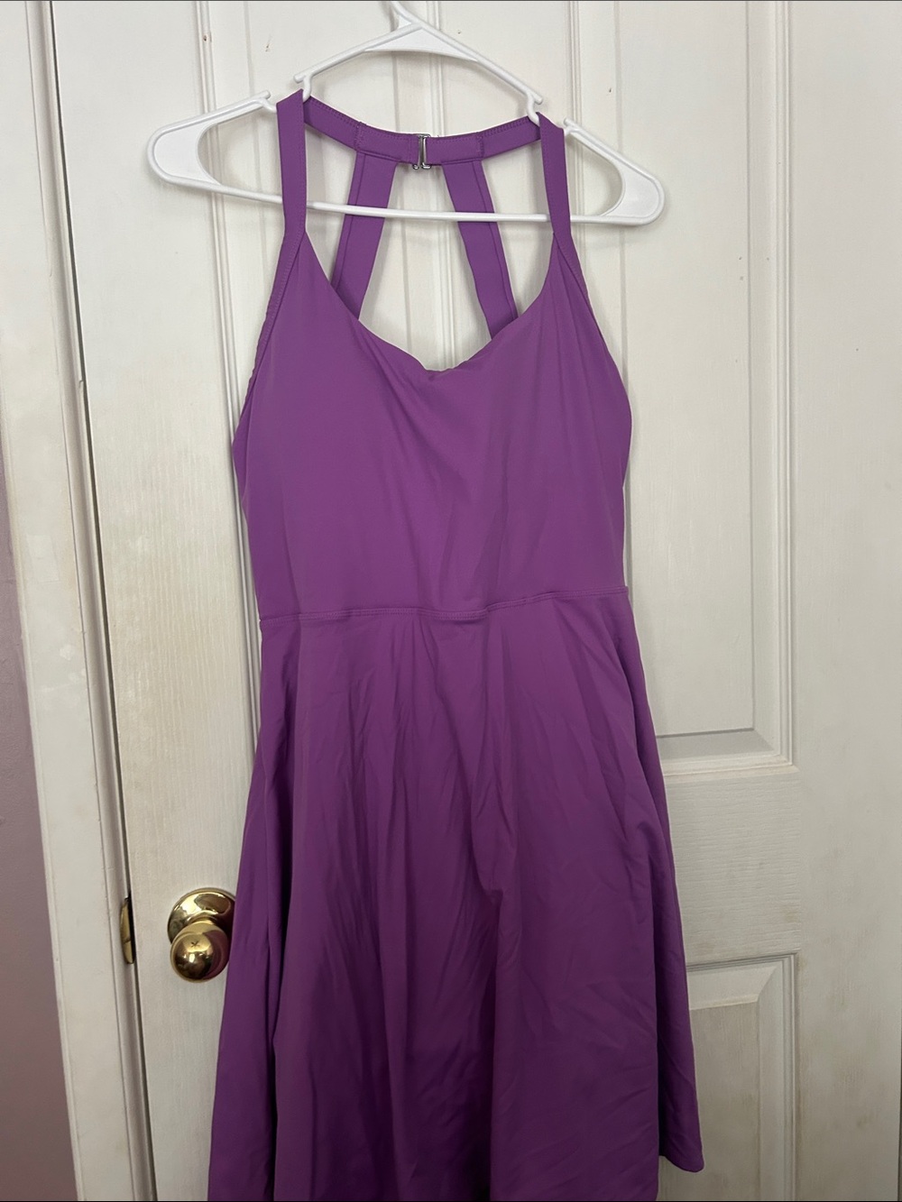 HALARA Purple Backless Fit-and-Flare Dress